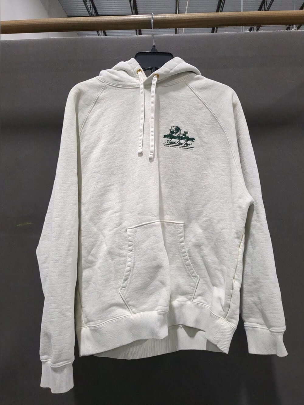 Aime Leon Dore Unisphere Hoodie Cream Pristine XXL Heavyweight Sweatshirt ALD